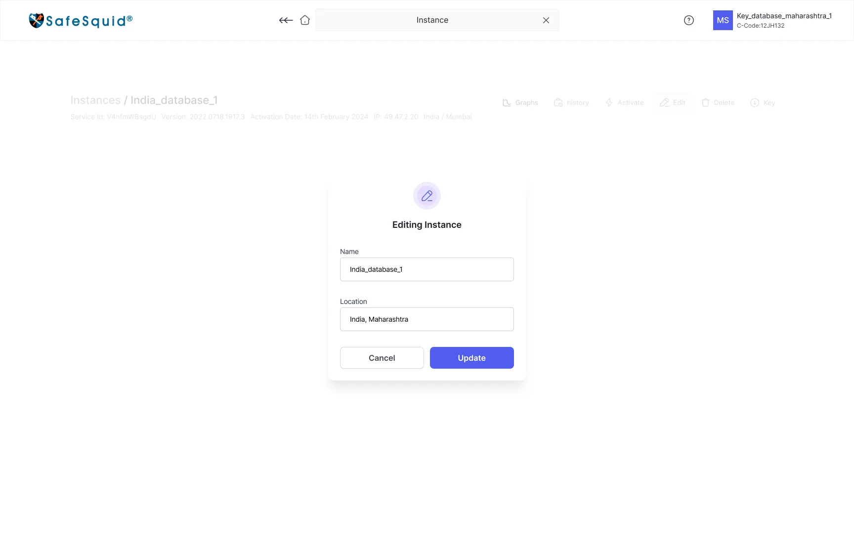 Inline edit of name and location
