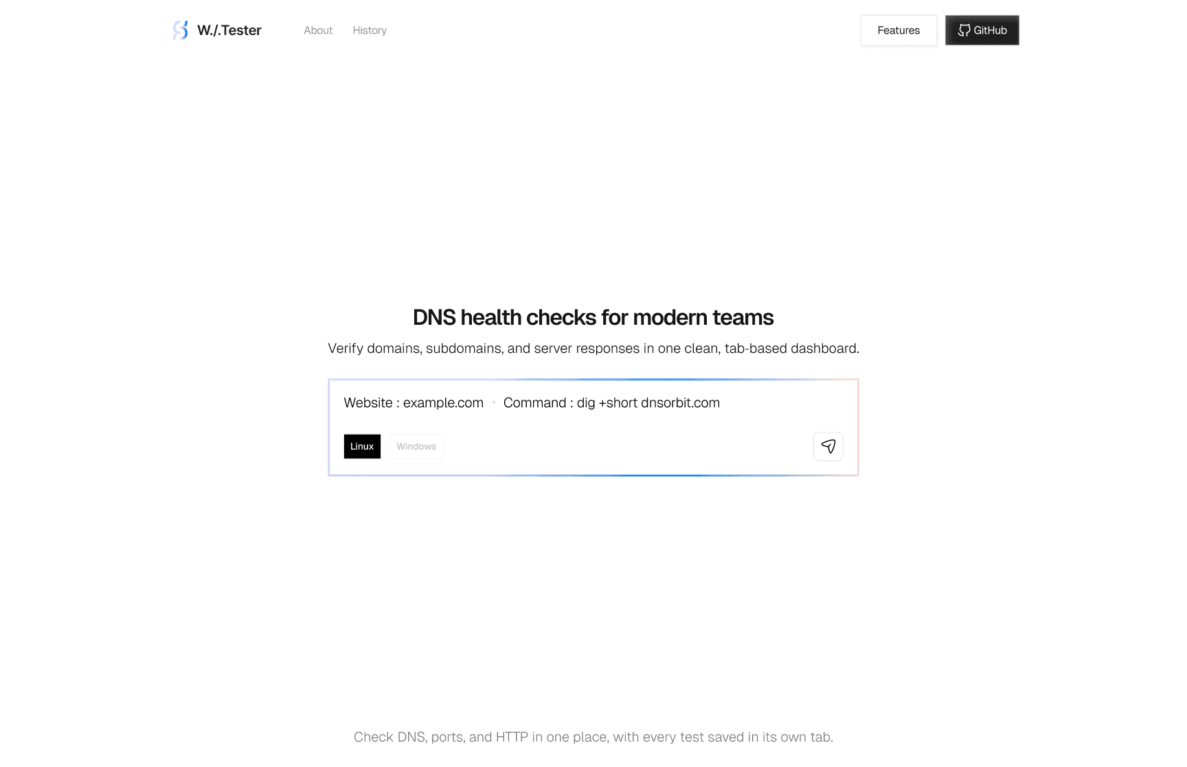 Website Tester redesign interface