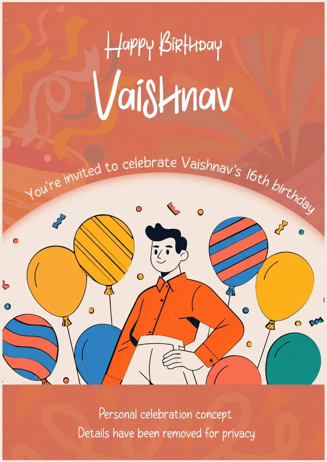 Vaishnav birthday invitation