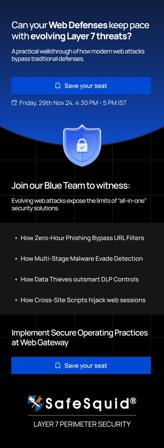Webinar campaign email about evolving Layer 7 threats